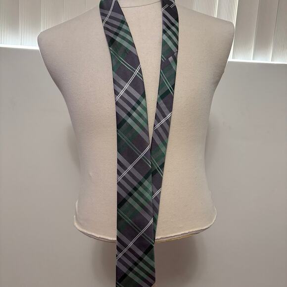 Geoffrey Beene Green Gray Tie One Size - Picture 2 of 4